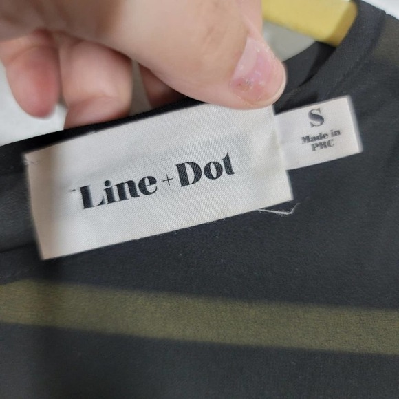 Line & Dot Celeste 3/4 Sheer Sleeve Side Seam Pocket Cinch Waist Romper Size S - Picture 4 of 5